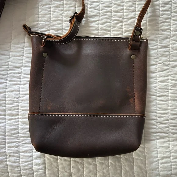 Portland Leather Dark Brown Crossbody Bag - Picture 3 of 3